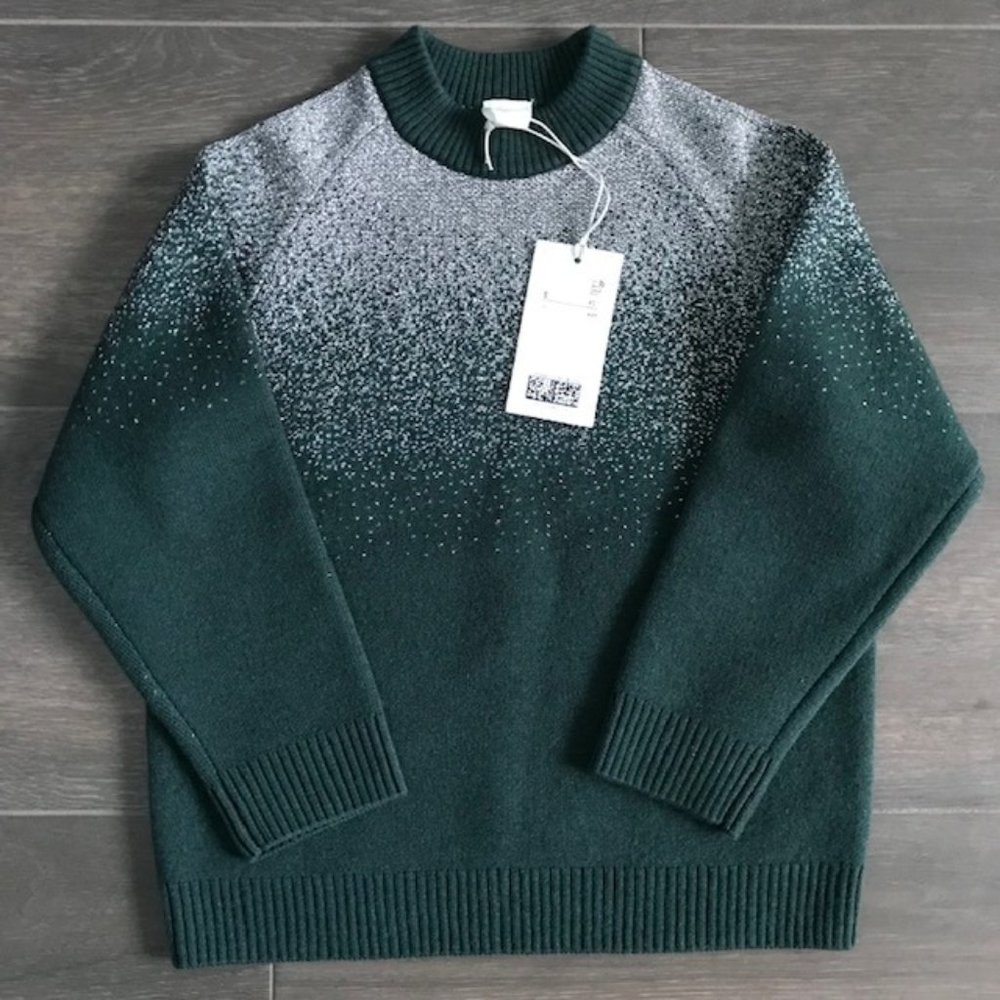 COS kids green/silver sweater size 4-6
